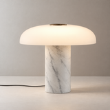 Pelar Marble Glass Table Lamp, White