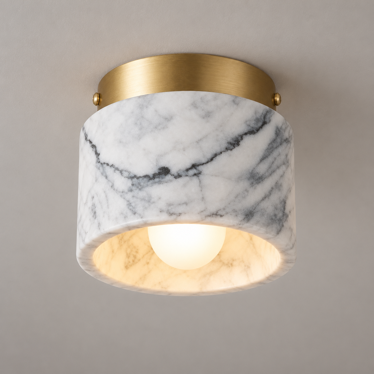 Isola Marble Drum Ceiling Light