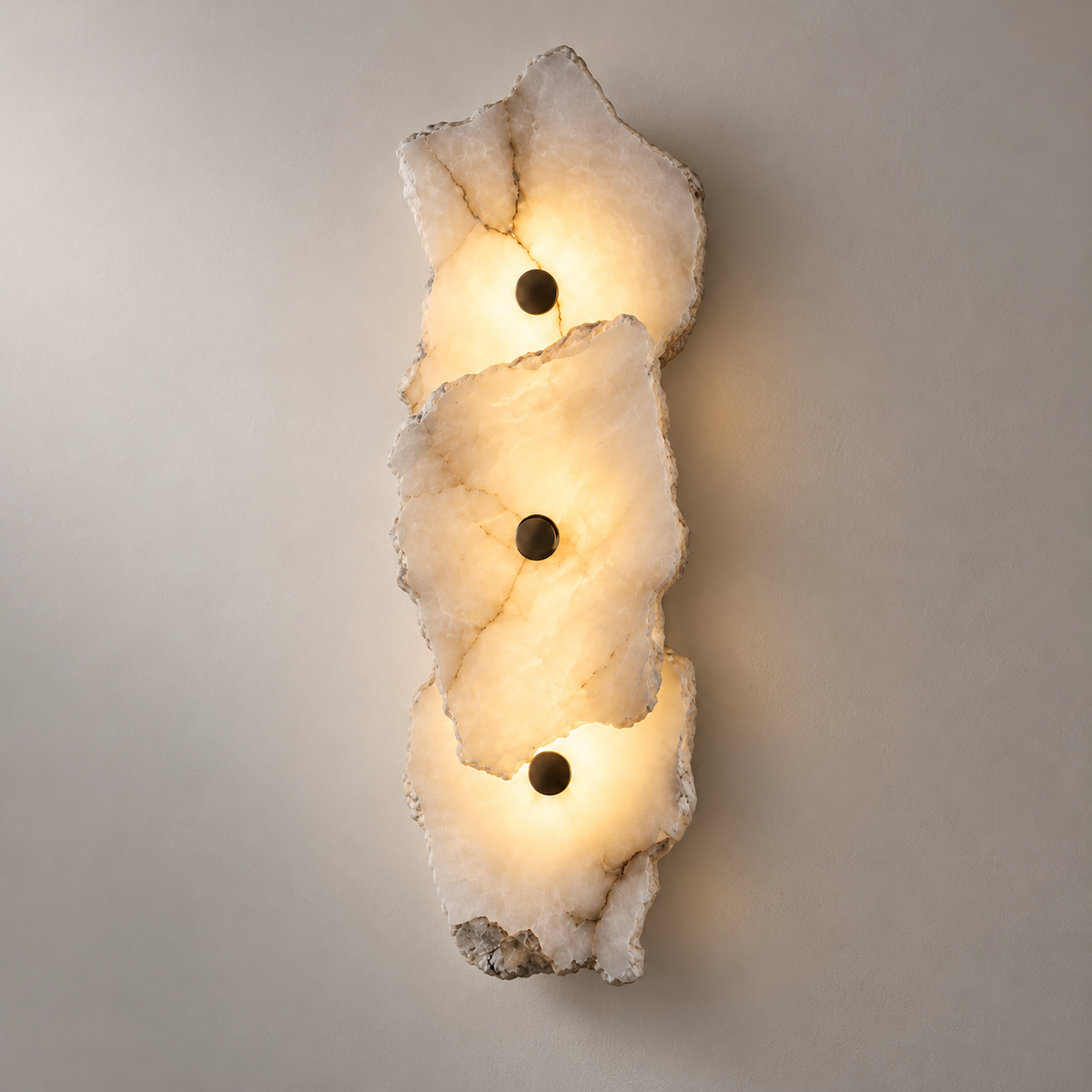 Rocca Alabaster Slab Wall Light, 3 lights, studio photo