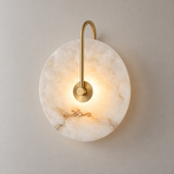 Talia Alabaster Moon Wall Light, Brass